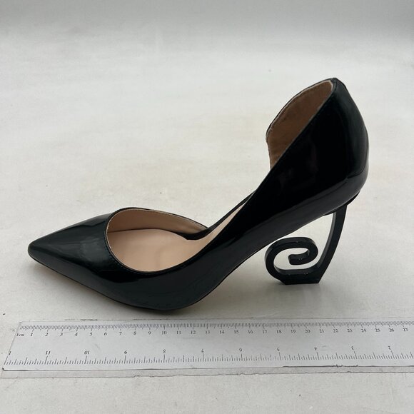 FSJ Shoes - FSJ Black HIgh Heels Pointed Toe Slip on Pumps D'Orsay Evening Party Dress Shoes